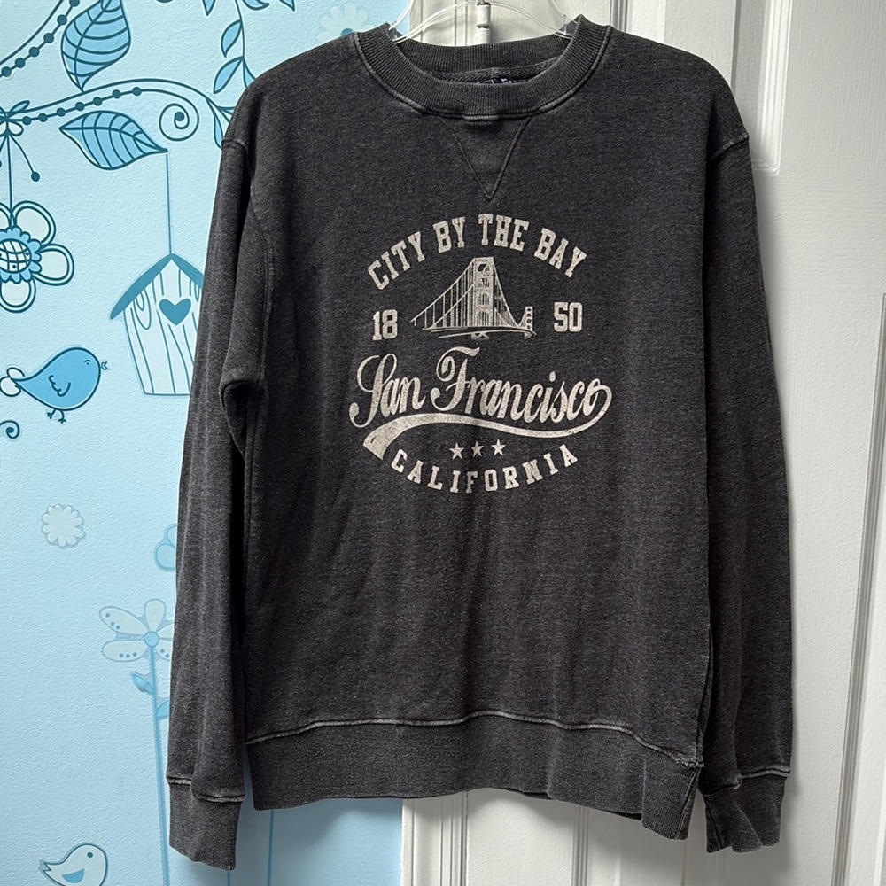 Ocean Beach Sportswear San Francisco California Wash Gray Women’s Sweatshirt M !